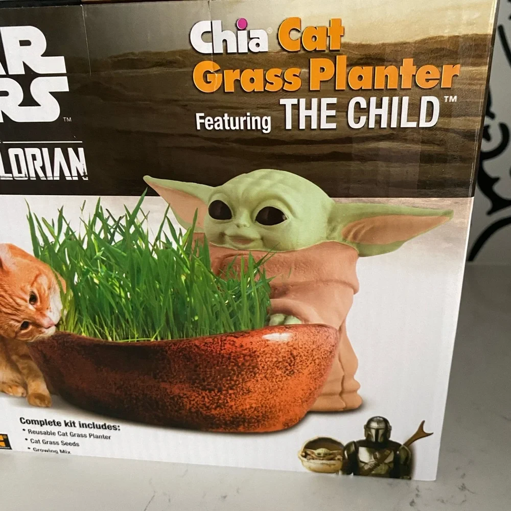 Chia Cat Grass Planter The Child Mandalorian Decorative Planter New In Box